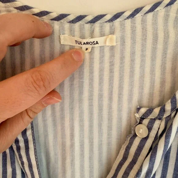 Tularosa Small Striped Button-Down Summer Dress - Picture 2 of 7